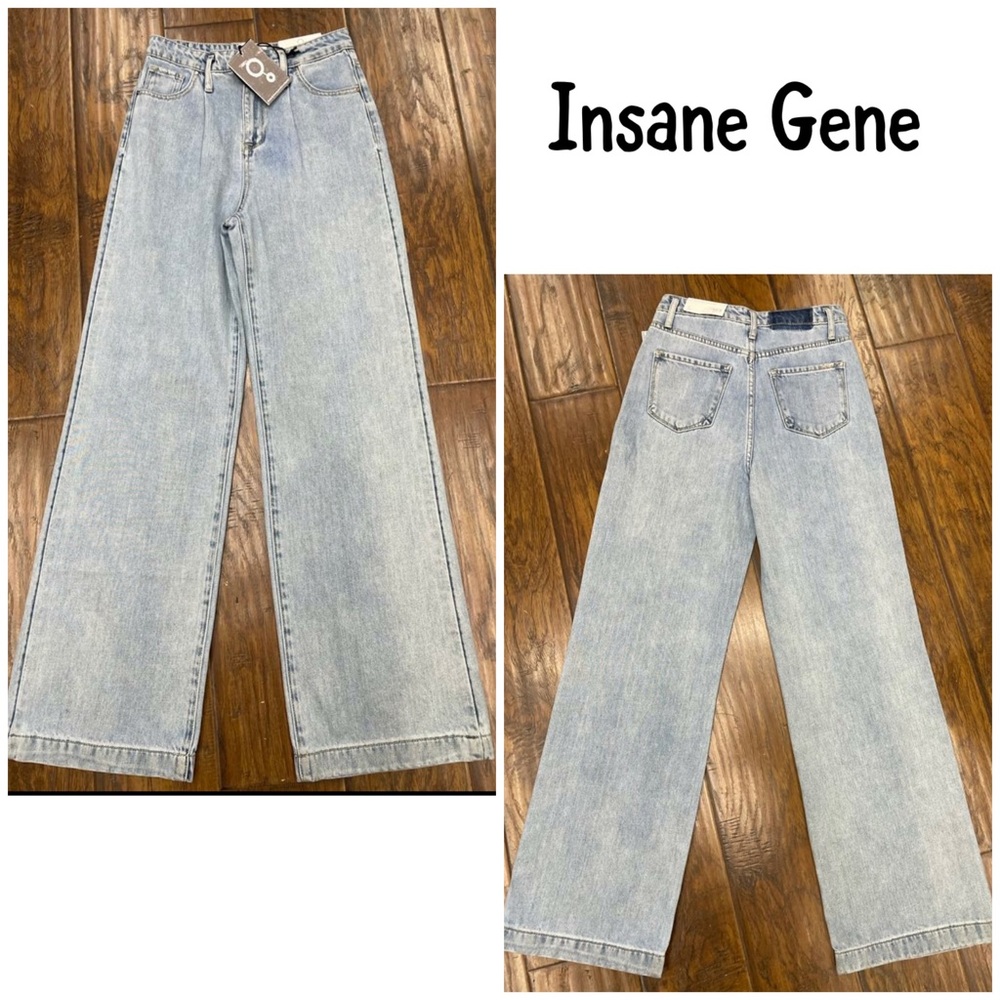 INSANE GENE High Rise Wide Leg Trouser Jeans - Picture 8 of 11
